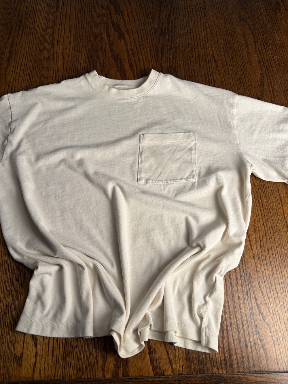 Madewell Boxy Oversized Pocket Tee Ivory 100% Cotton Women’s M